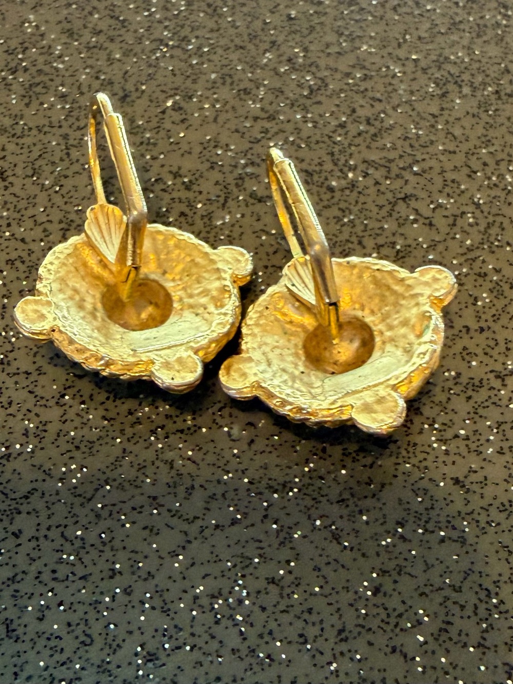 Gold-Tone Vintage Art Deco Drop Earrings - Women Jewelry - Picture 3 of 3